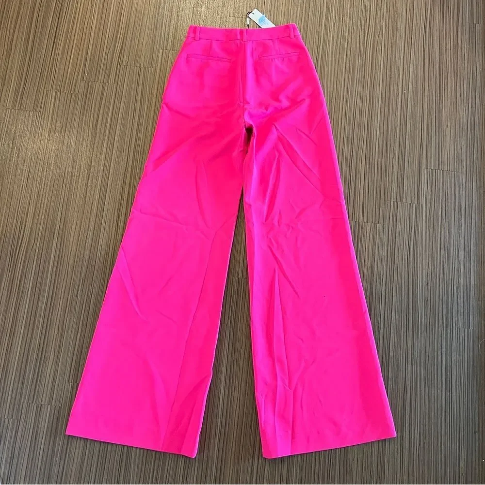 NWT L’AGENCE Pilar Pink Wide Leg Pant Trouser - Picture 11 of 13